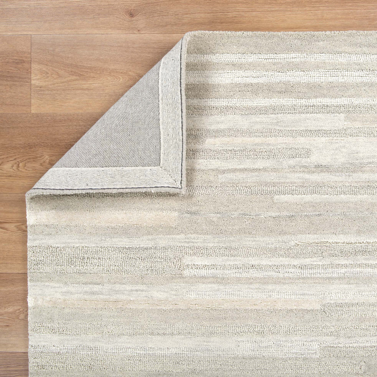 Les Nomades Linear Beige Wool Rug RugsDirect