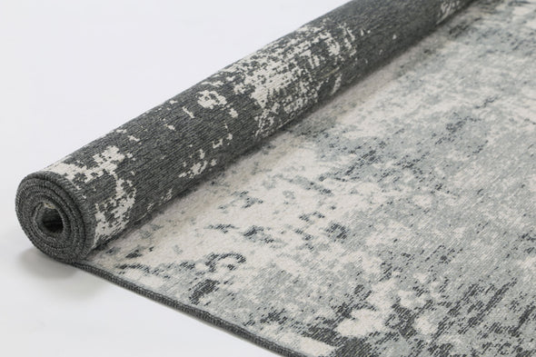 Rustic Hallstatt Abstract Reversible Grey Rug