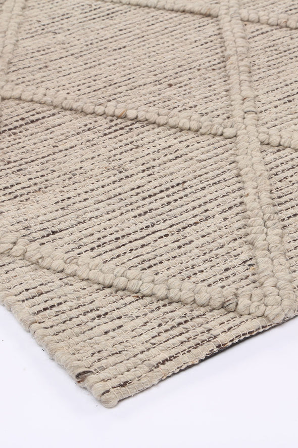 Kochi Zara Geometric Ash Wool Rug