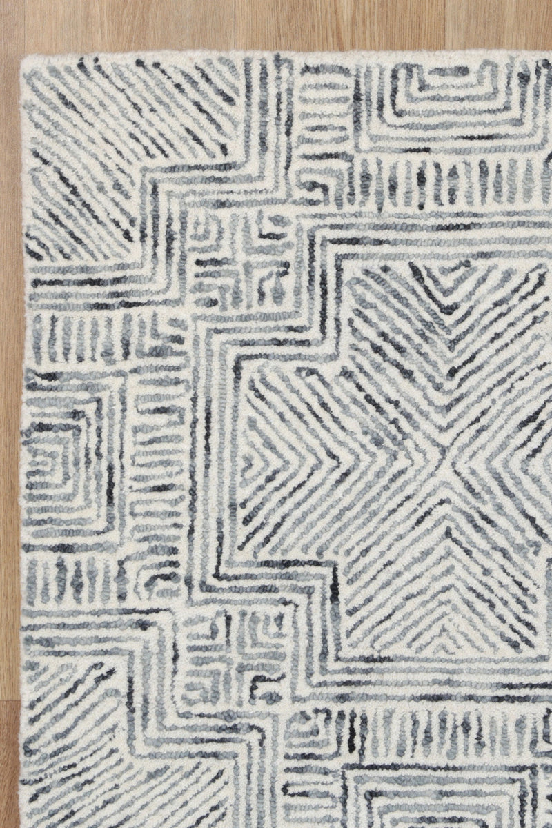 Posy Labyrinth 09A in Charcoal Wool Rug – RugsDirect