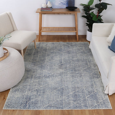 Greenport Blue Washable Rug - VITAL 1060-02