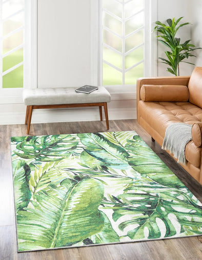 Wild Borneo Green Washable Rug - VITAL 1090-00