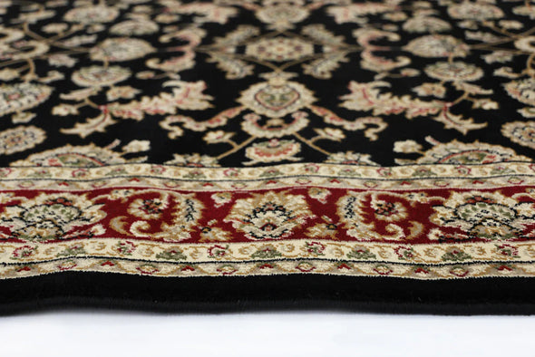 Ornate Reggie Traditional Black & Red Rug