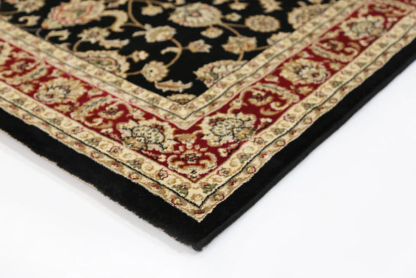 Ornate Reggie Traditional Black & Red Rug