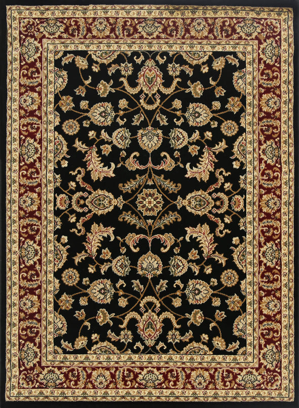 Ornate Reggie Traditional Black & Red Rug