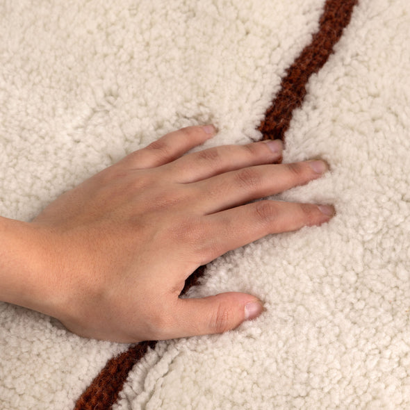 Highlands Abstract Terracotta Lines Washable Wool Rug