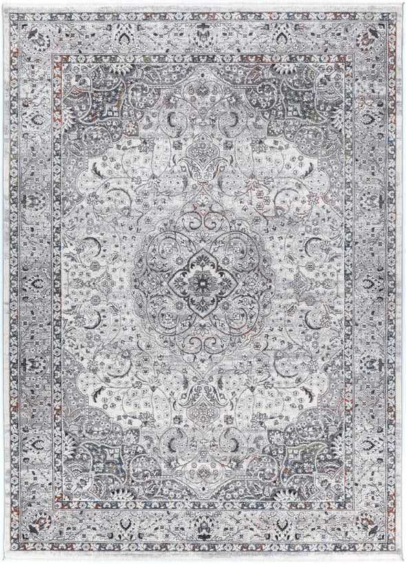 Almeras Traditional Medallion Grey Multi Rug