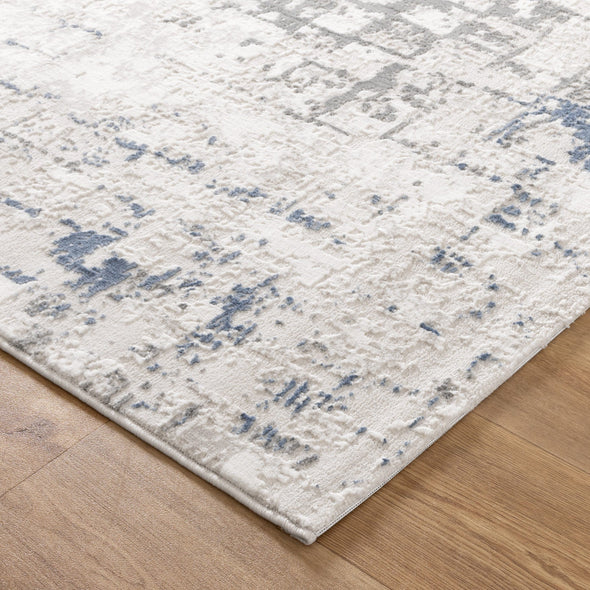 Amalfi Modern Distressed Lines Blue Multi Rug