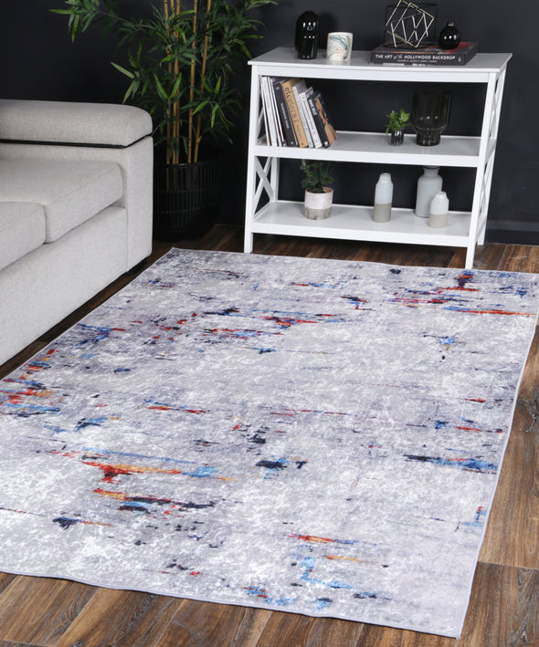 Angelic Painting Grey Multi Non-Slip Rug