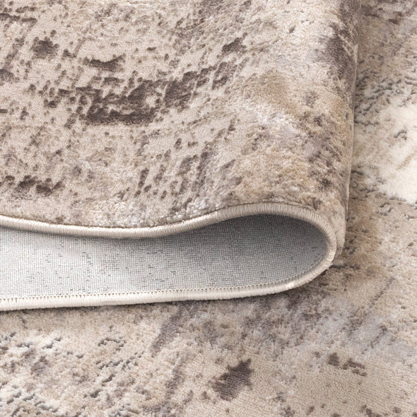 Atina Distressed Abstract Beige Grey Rug