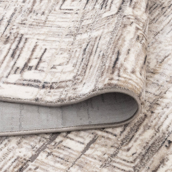 Atina Distressed Geo Squares Grey Rug