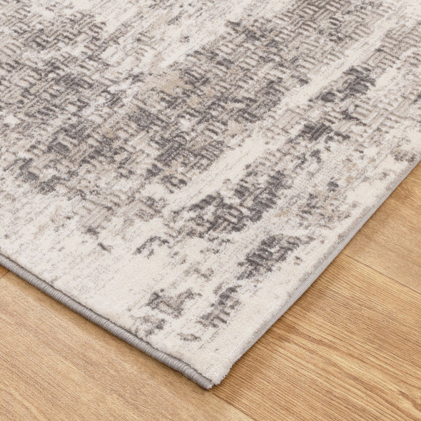 Atina Distressed Border Beige Grey Rug