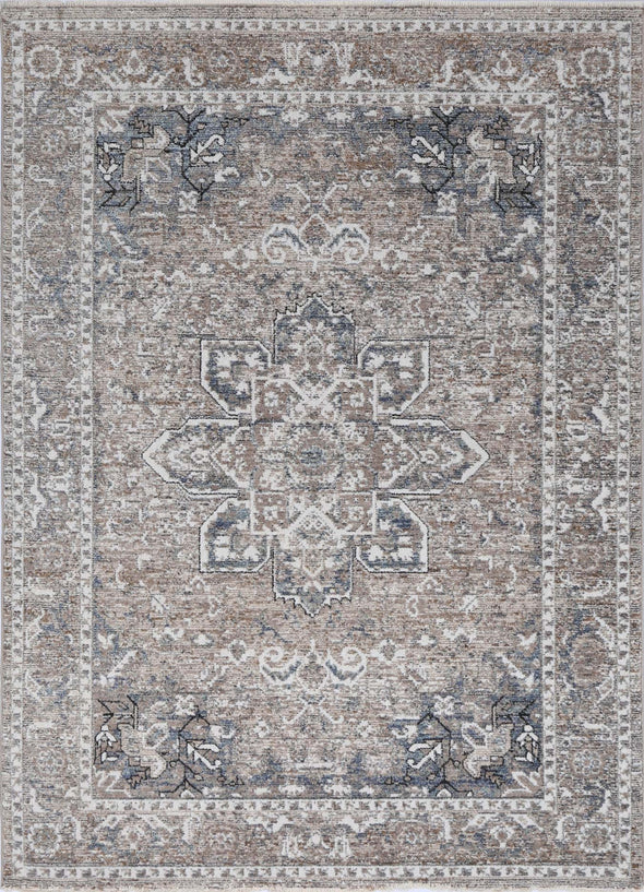 Edgar Virginia Medallion Transitional Ash Rug