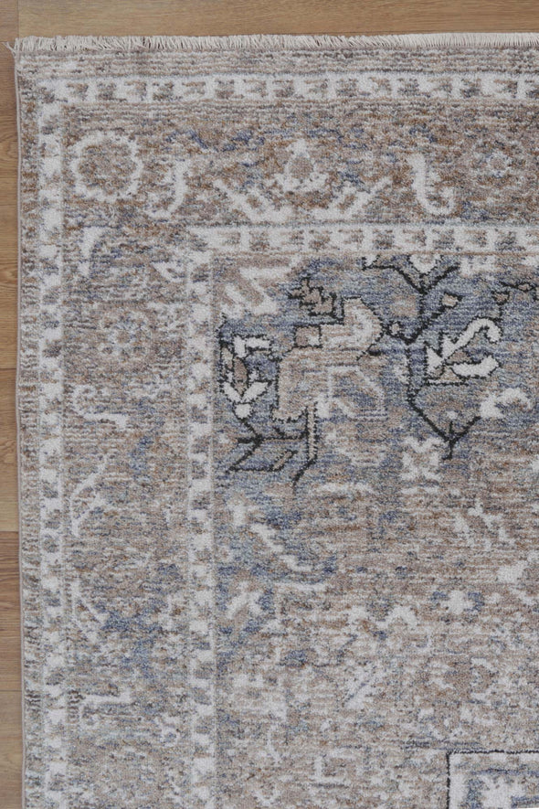 Edgar Virginia Medallion Transitional Ash Rug