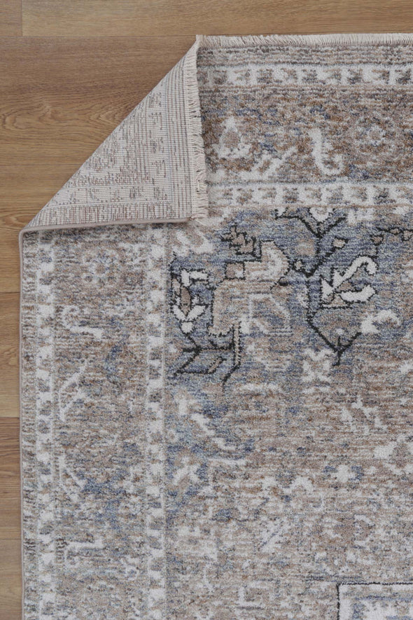 Edgar Virginia Medallion Transitional Ash Rug