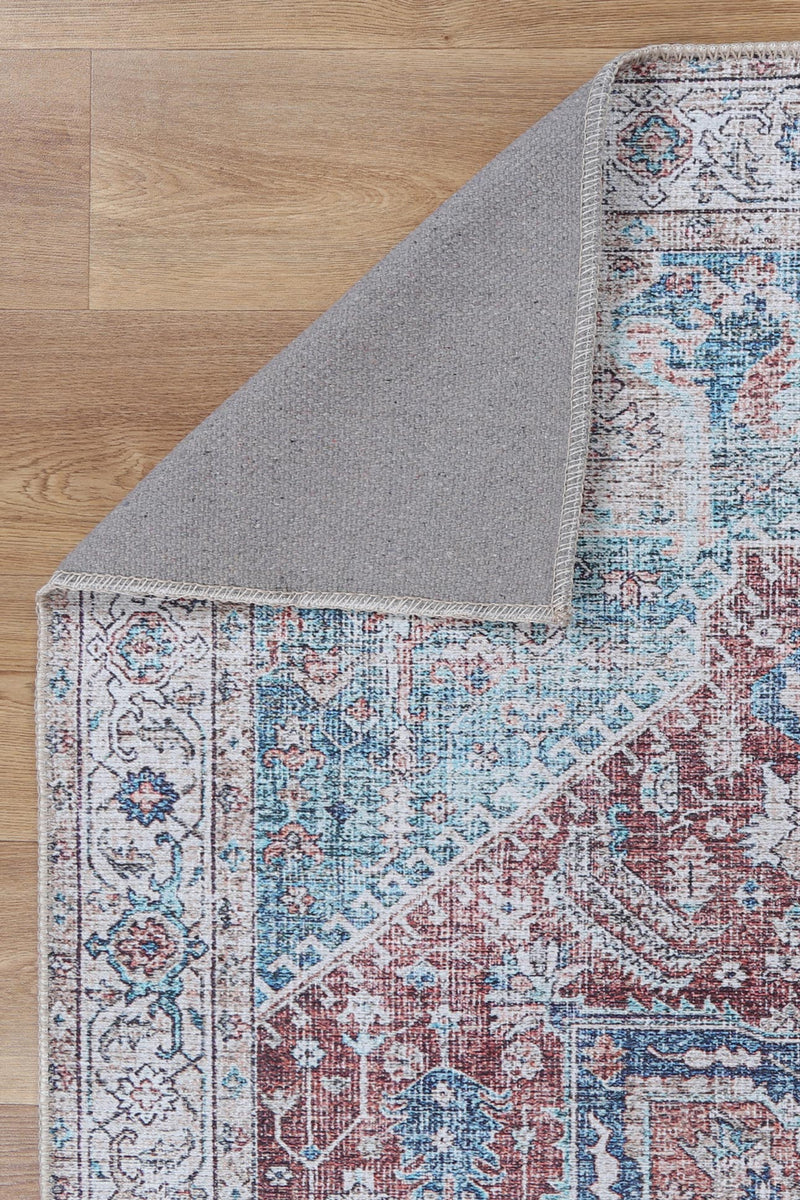 Babylon Kutha Blue Red Washable Rug – RugsDirect