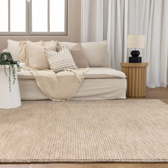 Eco Breeze Wool In Beige Rug