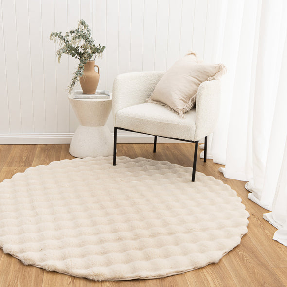 Purity Washable in Beige Round Rug