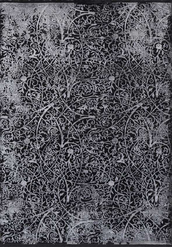 Brooklyn Intricate Floral Silver Rug