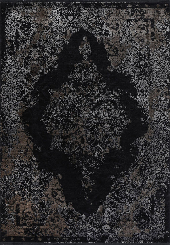 Brooklyn Distressed Medallion Pewter Rug