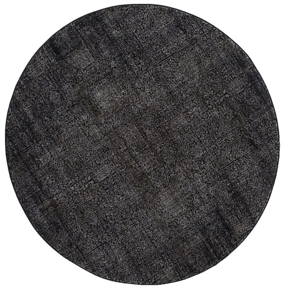 Brooklyn Distressed Oriental Pewter Round Rug