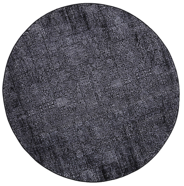 Brooklyn Distressed Oriental Silver Round Rug