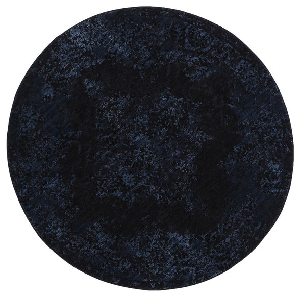 Brooklyn Distressed Medallion Blue Round Rug