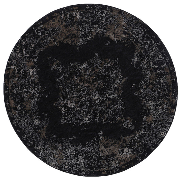 Brooklyn Distressed Medallion Pewter Round Rug