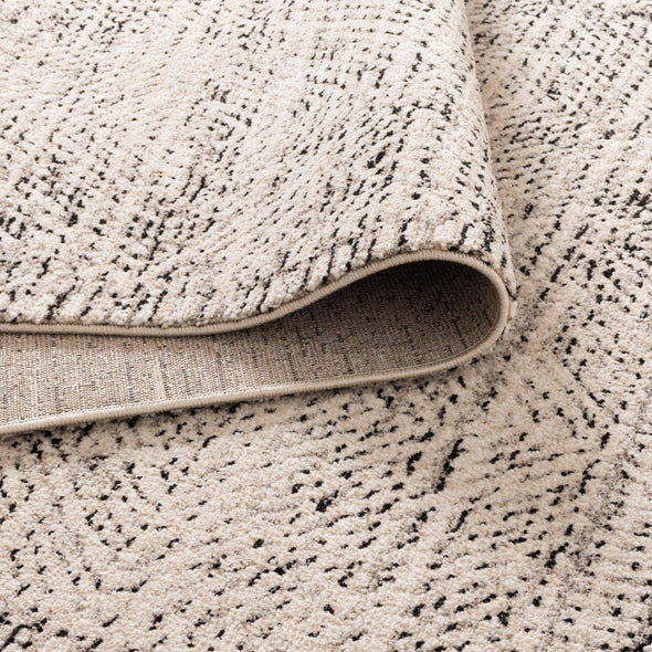 Clara Distressed Diamonds Cream Charcoal Rug