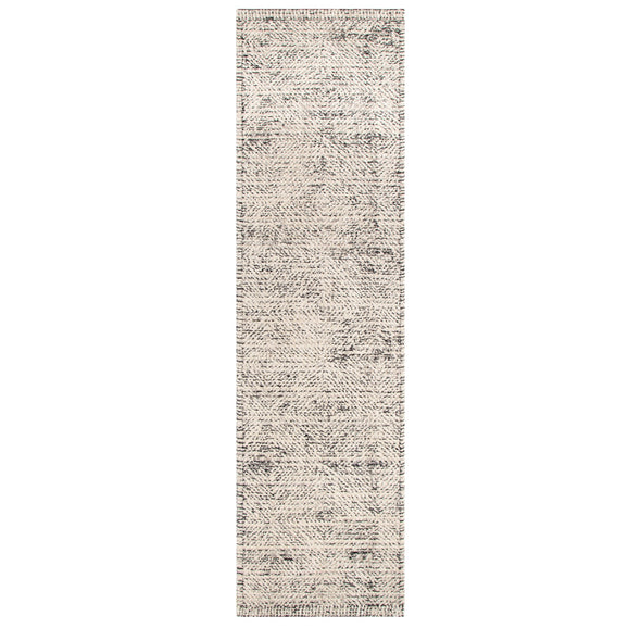 Clara Distressed Diamonds Cream Charcoal Rug