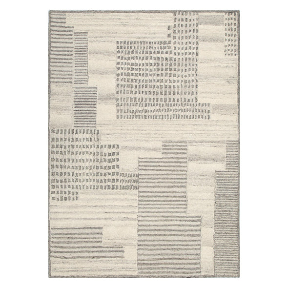 Cassian Prism Grey Cream Wool Rug