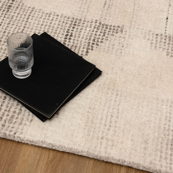 Cassian Flecks Beige Wool Rug