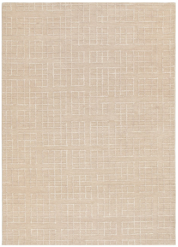 Abasco Croissant Beige Knitted Wool Rug