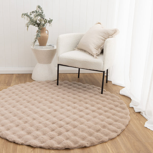 Purity Washable in Dark Beige Round Rug