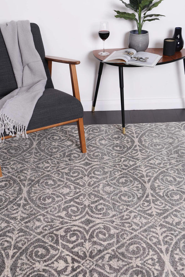 Delicate Katherine Grey & Ivory Rug