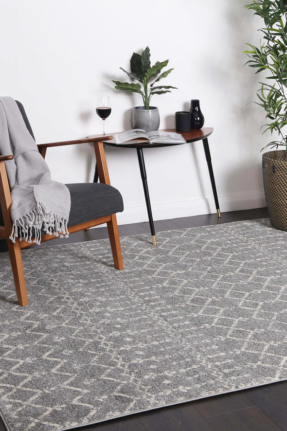 Delicate Cassiday Grey & Ivory Rug