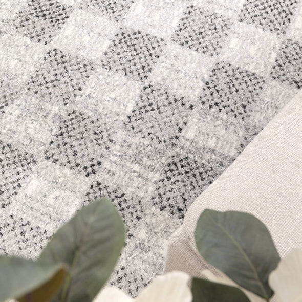 Dorado Grey Checkered Rug