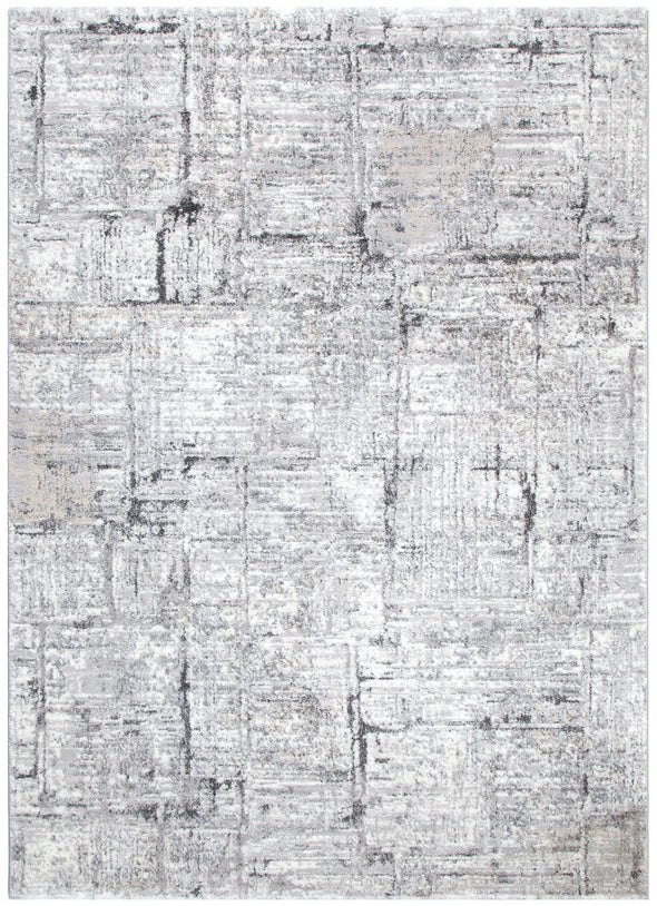 Dorado Grey Distressed Lines Rug