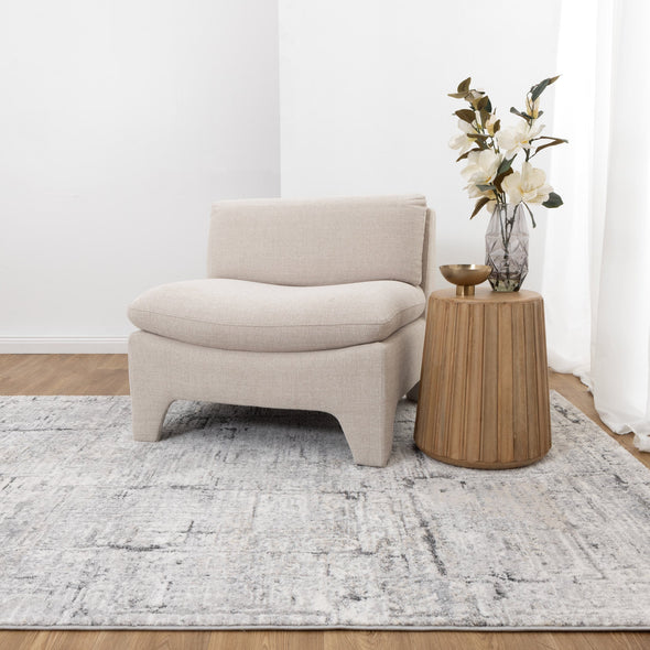 Dorado Grey Distressed Lines Rug