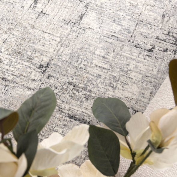 Dorado Grey Distressed Lines Rug