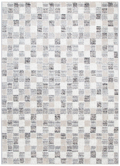 Dorado Grey Beige Checkered Rug