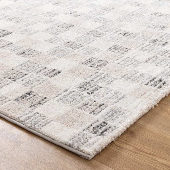 Dorado Grey Beige Checkered Rug