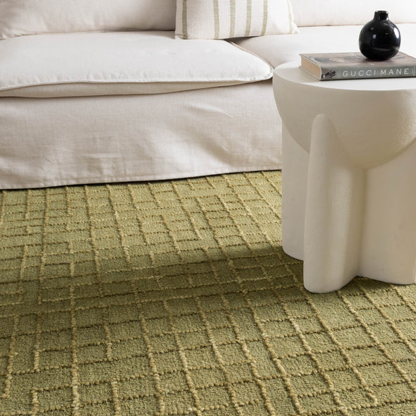 Abasco Green Knitted Wool Rug