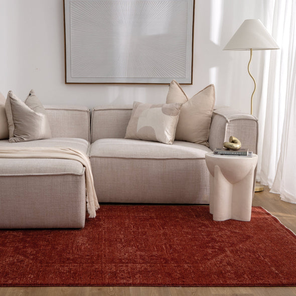 Heritage Distressed Medallion Rust Rug - H101