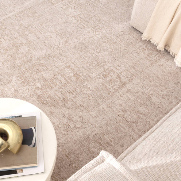 Heritage Distressed Medallion Beige Rug - H102