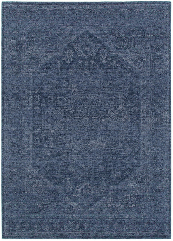 Heritage Distressed Medallion Blue Rug - H104