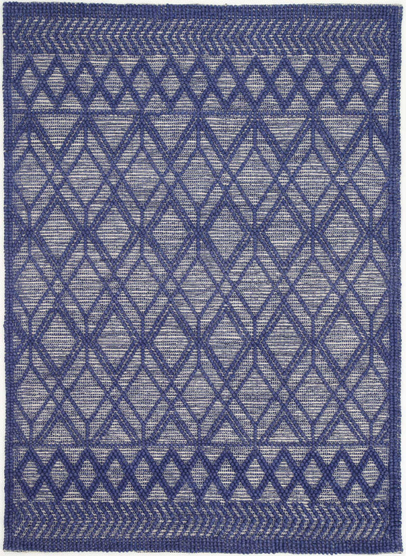 Kaiden Tribal Blue Wool Rug