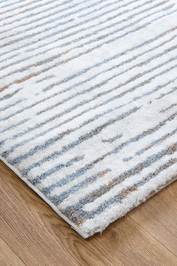 Indulgence Distressed Lines Blue Rug