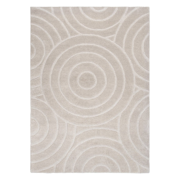 Les Nomades Ellipse in Beige Wool Rug