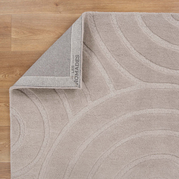 Les Nomades Ellipse in Beige Wool Rug